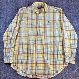 Mens Big Pony Ralph Lauren Yellow Easter Colors Button Down Longsleeve Size M